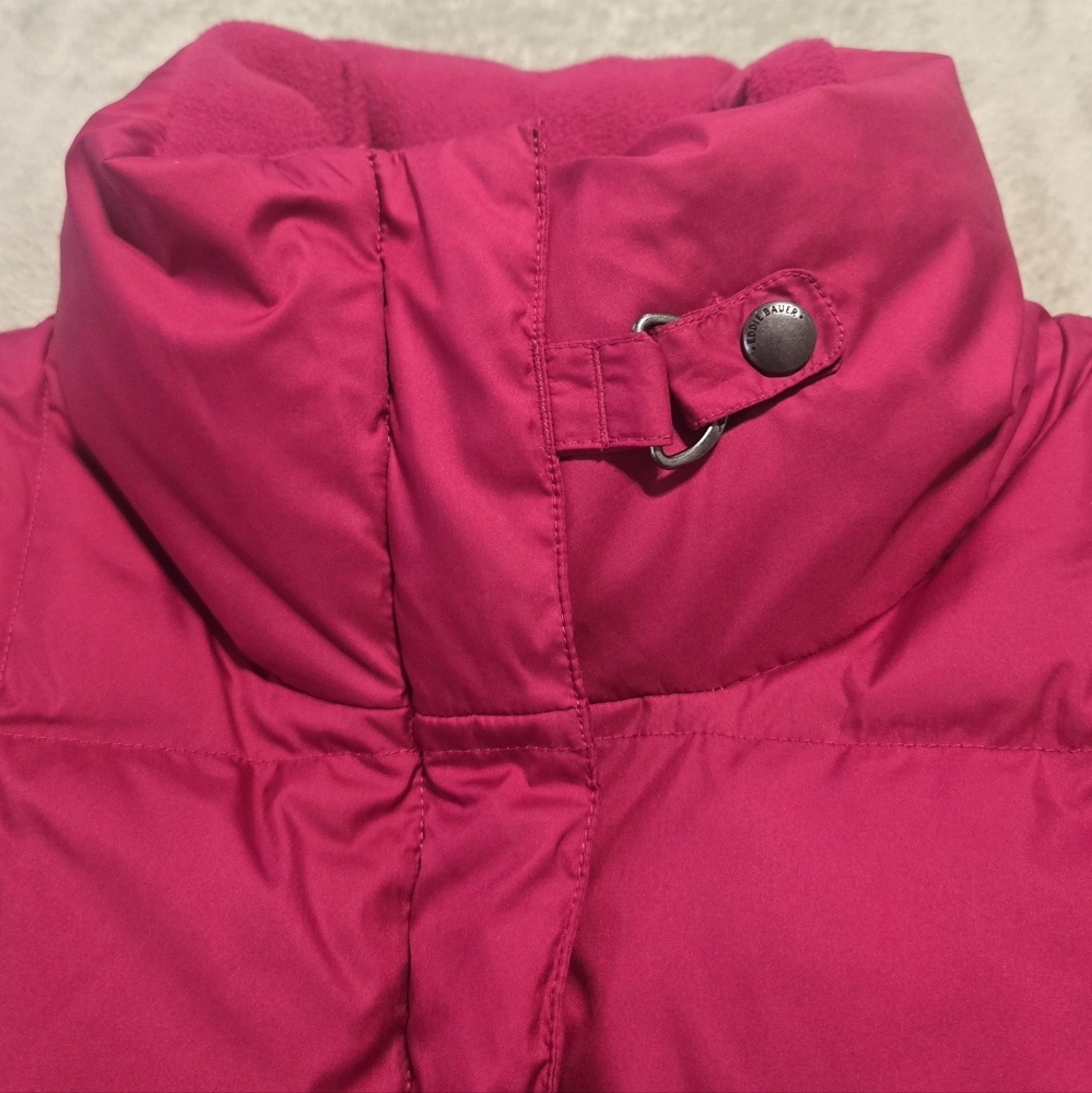 Eddie Bauer Women's Fuchsia Premium Goose Down Puffer Vest Sz S Outdoor Hiking - Picture 4 of 9